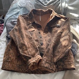 Free people snake skin Jean jacket